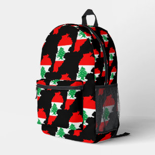 Libanon-Karte mit Flagge Bedruckter Rucksack