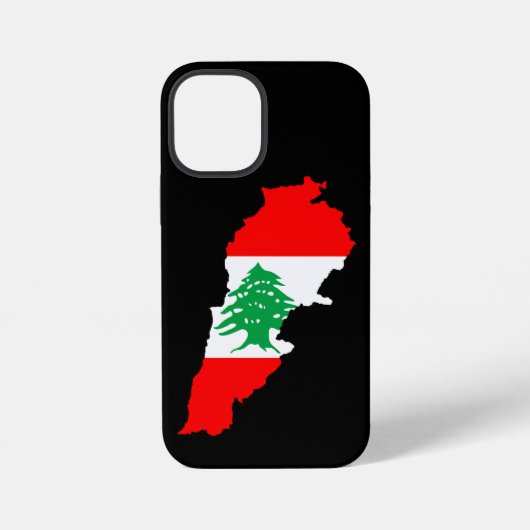 Libanon-Karte mit Flagge iPhone Hülle (Rückseite)