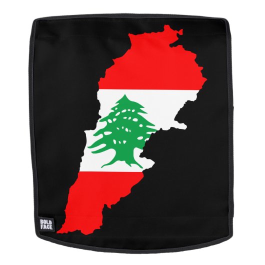Libanon-Karte mit Flagge Rucksack (Abnehmbare Front)