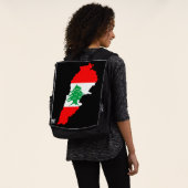 Libanon-Karte mit Flagge Rucksack (Ausgewaschen)