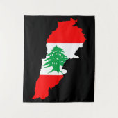 Libanon-Karte mit Flagge Wandteppich (Vorderseite)