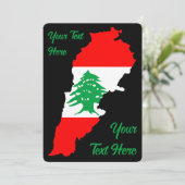 Libanon Karte mit Flaggen (Stehend Vorderseite)