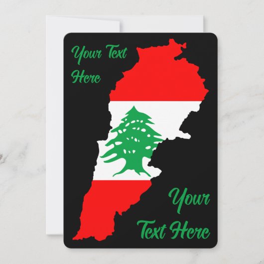 Libanon Karte mit Flaggen (Vorderseite)