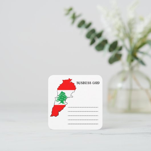 Libanon Karte mit Flaggen (Stehend Vorderseite)