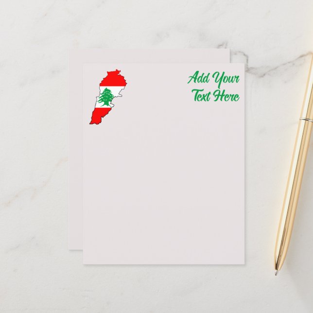 Libanon Karte mit Flaggen (Vorderseite/Rückseite Beispiel)