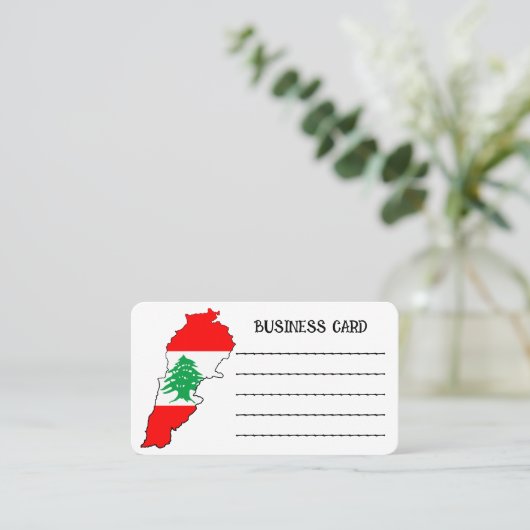 Libanon Karte mit Flaggen (Stehend Vorderseite)