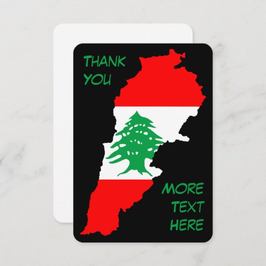 Libanon Karte mit Flaggen (Vorne/Hinten)