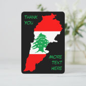 Libanon Karte mit Flaggen (Stehend Vorderseite)