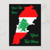 Libanon Karte mit Flaggen (Vorderseite)