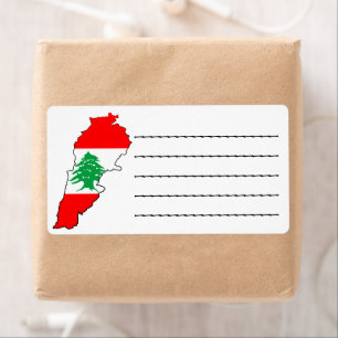 Libanon Karte mit Flaggen