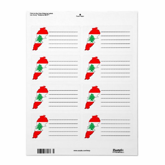 Libanon Karte mit Flaggen (Vorne)