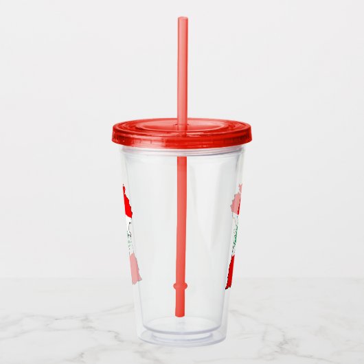 Libanon Karte mit Flaggen Acryltrinkbecher (Rechts)