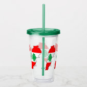 Libanon Karte mit Flaggen Acryltrinkbecher (Rechts)