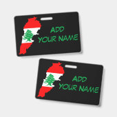 Libanon Karte mit Flaggen Ausweis (Vorder- & Rückseite)