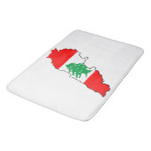 Libanon Karte mit Flaggen Badematte (Schrägansicht)