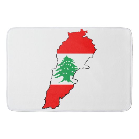 Libanon Karte mit Flaggen Badematte (Vorderseite)