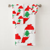 Libanon Karte mit Flaggen Badhandtuch Set (Insitu)