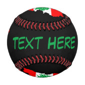 Libanon Karte mit Flaggen Baseball (Vorderseite)