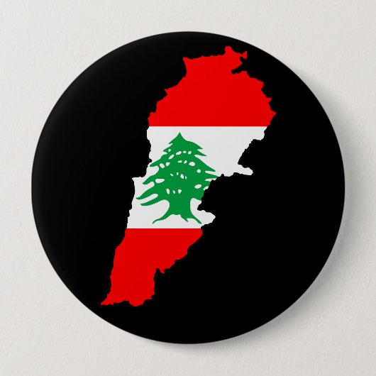 Libanon Karte mit Flaggen Button (Vorderseite)