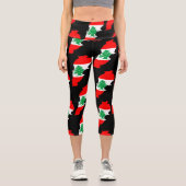 Libanon Karte mit Flaggen Capri Leggings (Vorderseite)