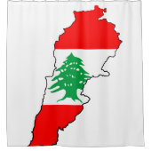 Libanon Karte mit Flaggen Duschvorhang (Vorderseite)