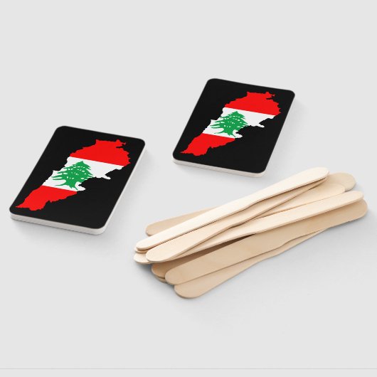 Libanon Karte mit Flaggen Fächer (Non-assembled)