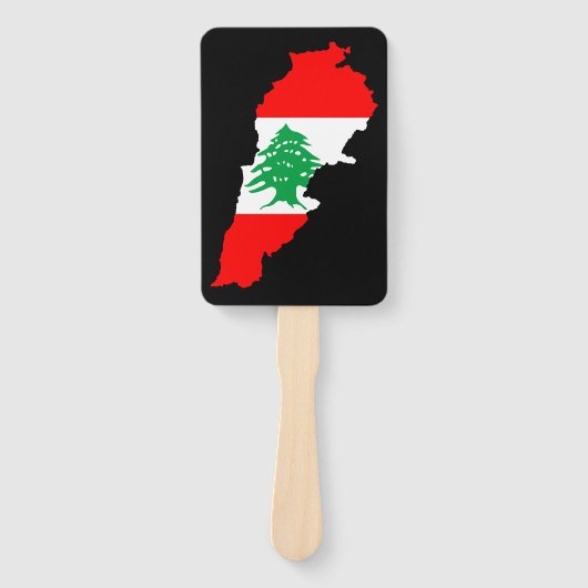 Libanon Karte mit Flaggen Fächer (Vorderseite)