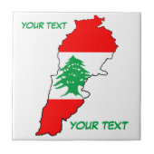 Libanon Karte mit Flaggen Fliese (Vorderseite)