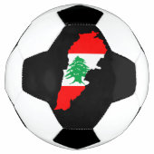 Libanon Karte mit Flaggen Fußball (Vorderseite)