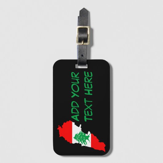Libanon Karte mit Flaggen Gepäckanhänger (Vorderseite Vertikal)