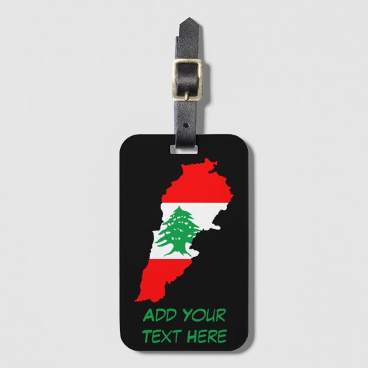 Libanon Karte mit Flaggen Gepäckanhänger (Vorderseite Vertikal)