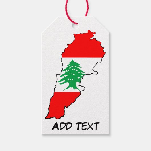 Libanon Karte mit Flaggen Geschenkanhänger (Vorderseite)