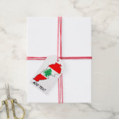 Libanon Karte mit Flaggen Geschenkanhänger (Mit Garn)