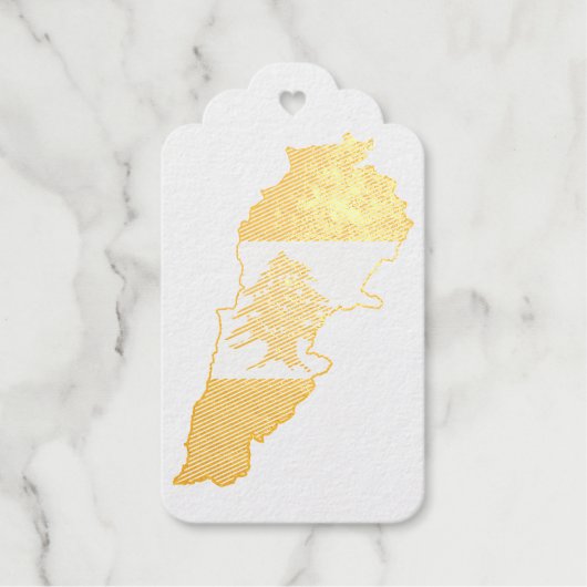 Libanon Karte mit Flaggen Geschenkanhänger (Vorderseite)