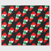 Libanon Karte mit Flaggen Geschenkpapier (Flach)