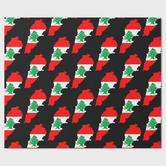 Libanon Karte mit Flaggen Geschenkpapier (Flach)