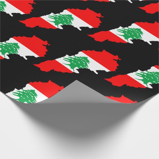 Libanon Karte mit Flaggen Geschenkpapier (Ecke)