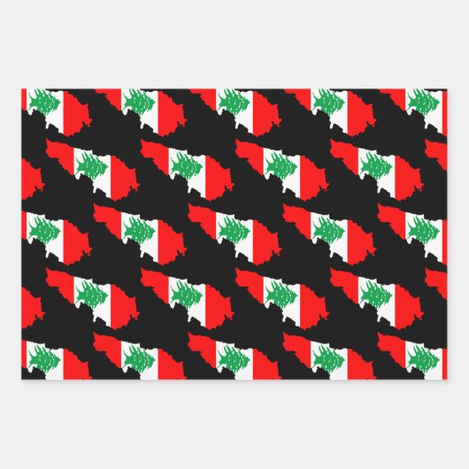 Libanon Karte mit Flaggen Geschenkpapier Set (Vorderseite 2)