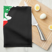 Libanon Karte mit Flaggen Geschirrtuch (Viertel Falte)