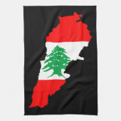 Libanon Karte mit Flaggen Geschirrtuch (Vertikal)
