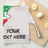 Libanon Karte mit Flaggen Geschirrtuch (Viertel Falte)