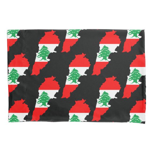 Libanon Karte mit Flaggen Kissenbezug (Vorderseite)