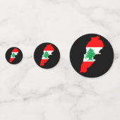 Libanon Karte mit Flaggen Konfetti (Vorderseiten)