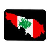 Libanon Karte mit Flaggen Magnet (Horizontal)