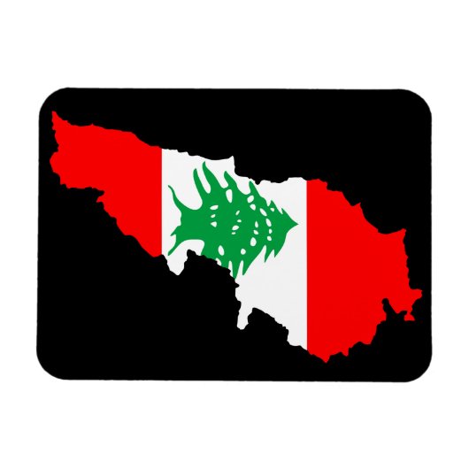 Libanon Karte mit Flaggen Magnet (Horizontal)