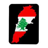 Libanon Karte mit Flaggen Magnet (Vertikal)