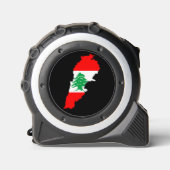 Libanon Karte mit Flaggen Maßband (Vorderseite)