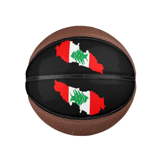 Libanon Karte mit Flaggen Mini Basketball (Vorderseite)