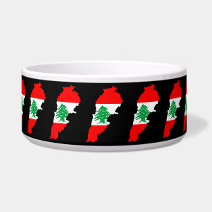 Libanon Karte mit Flaggen Napf