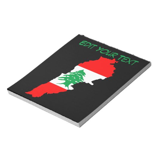 Libanon Karte mit Flaggen Notizblock (Rotiert)
